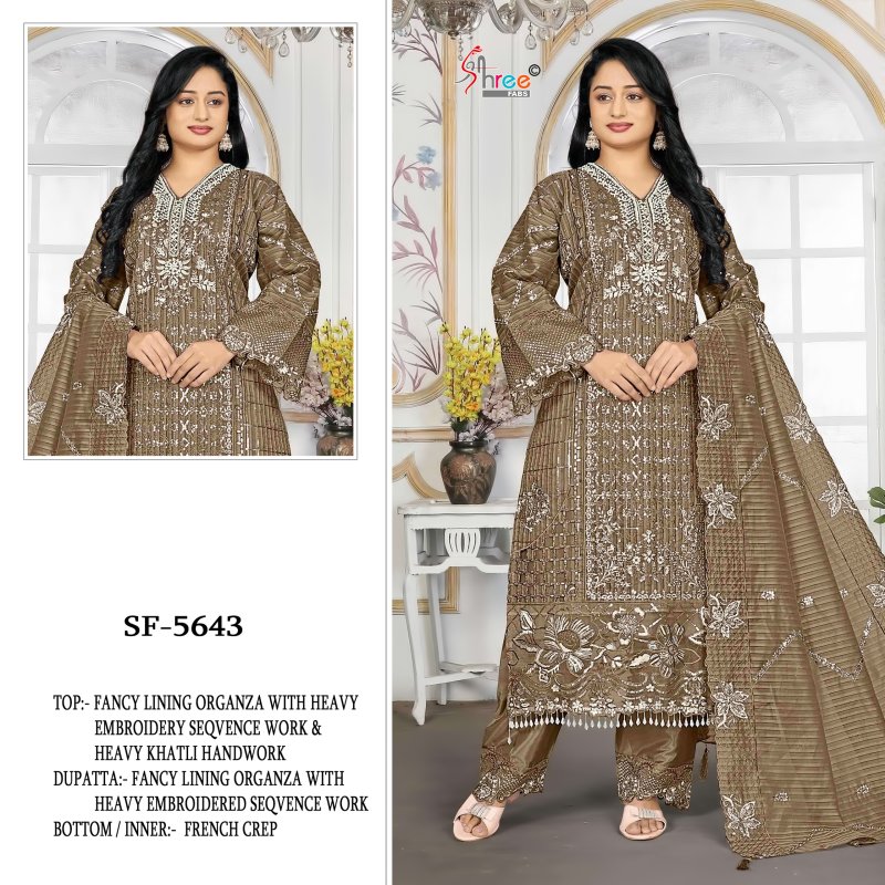 Sf 5643 A To D By Shree Fancy Lining Organza Pakistani Salwar Suits